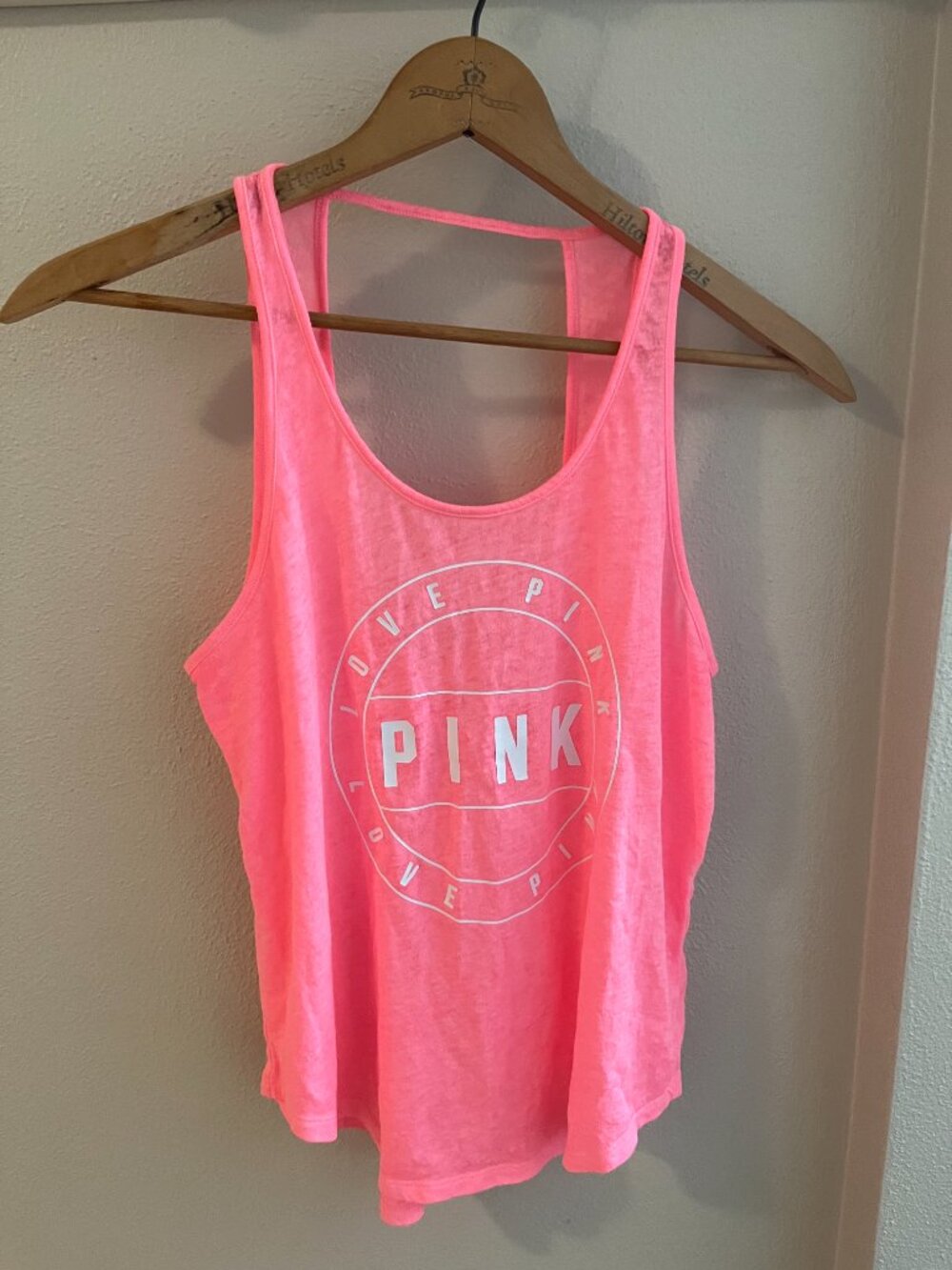 PINK Victoria's Secret Burnout Tank Top in Neon Pink